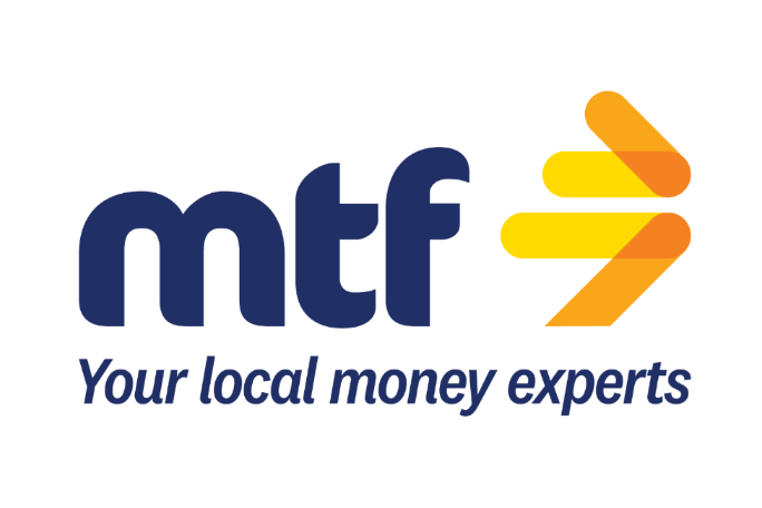 Logo of MTF with text 'Your local money experts' on a white background