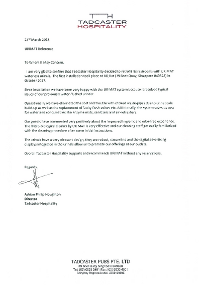 Tadcaster Pubs reference letter