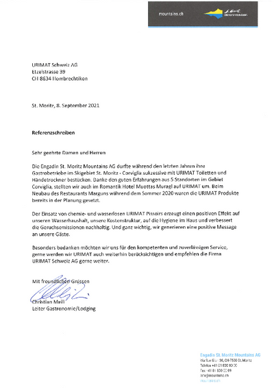 Engadin St. Moritz Mountains AG reference letter