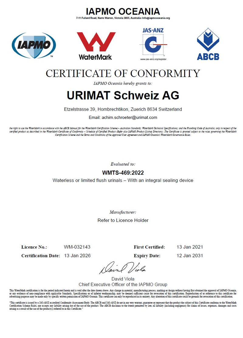 Certificate of Conformity