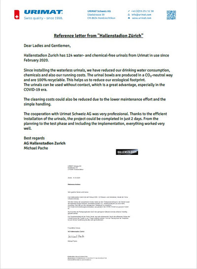 Hallenstadion Zürich reference letter