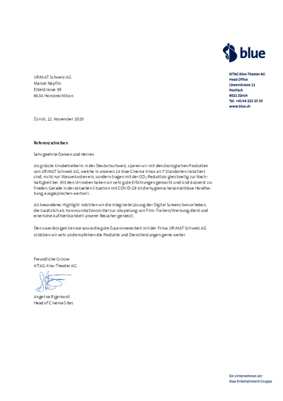 KITAG Cinemas reference letter